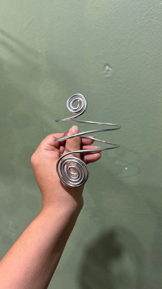 Silver plain arm cuff