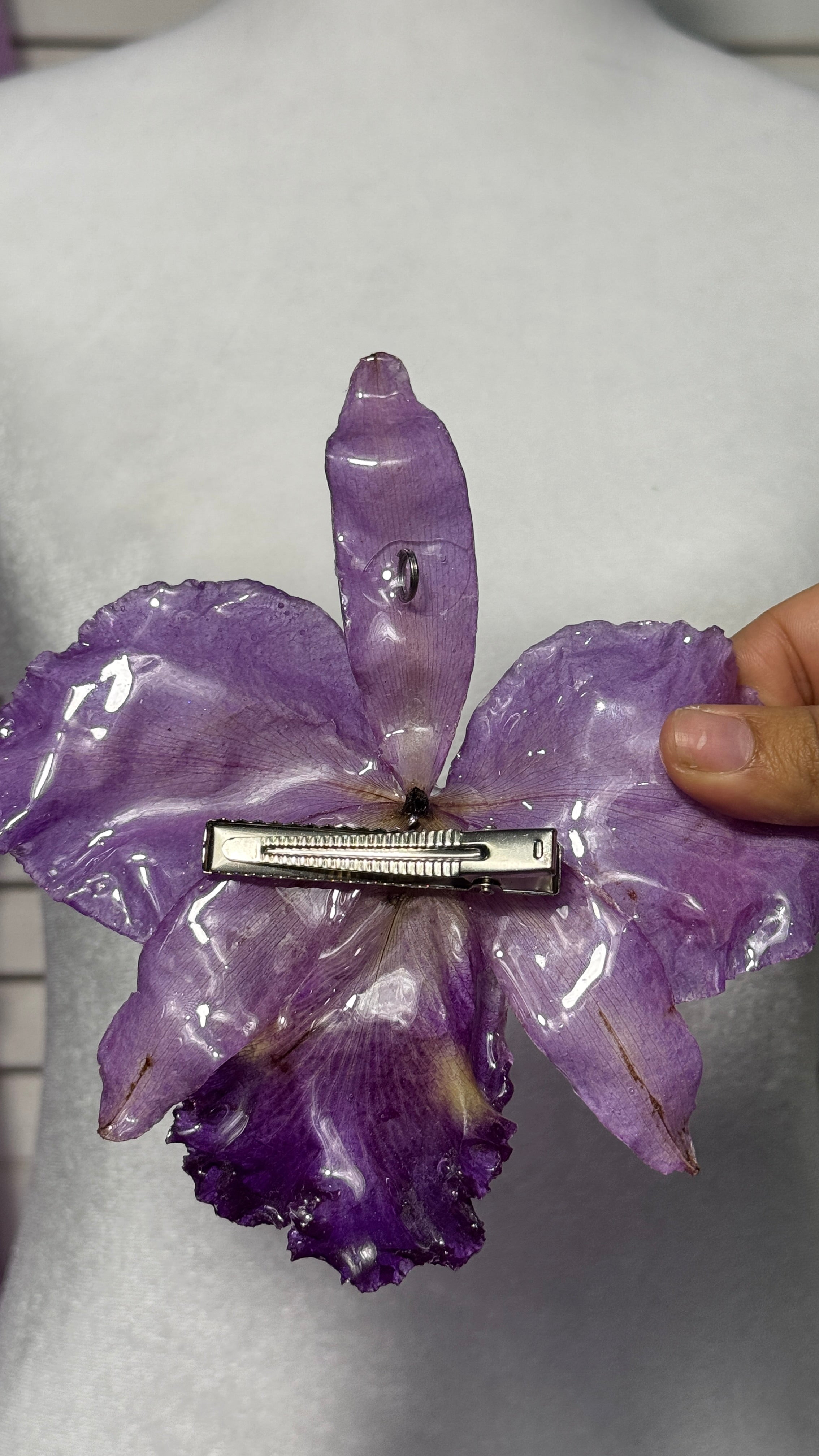 Big cattleya clip+necklace