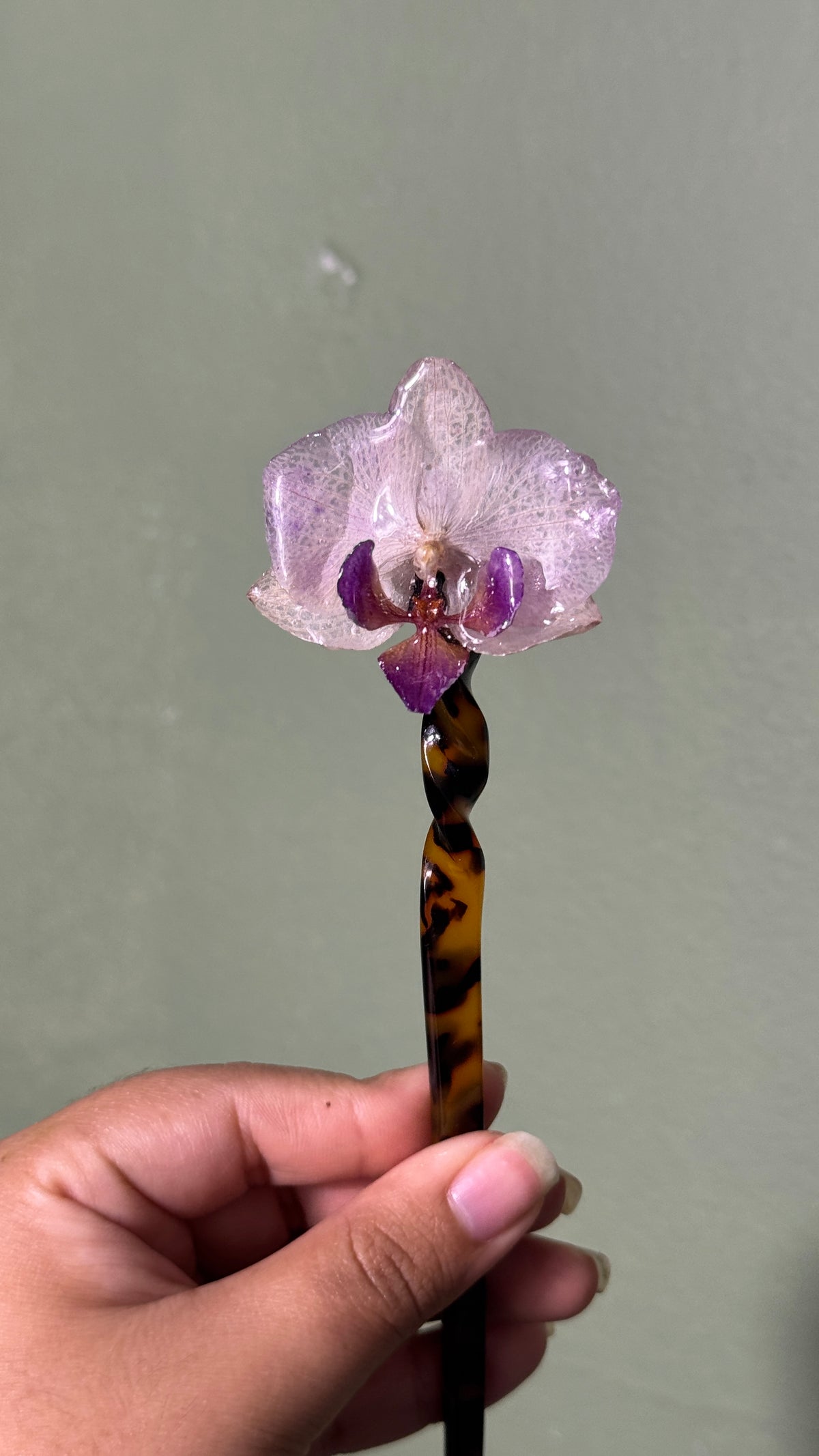Hair sticks light purple