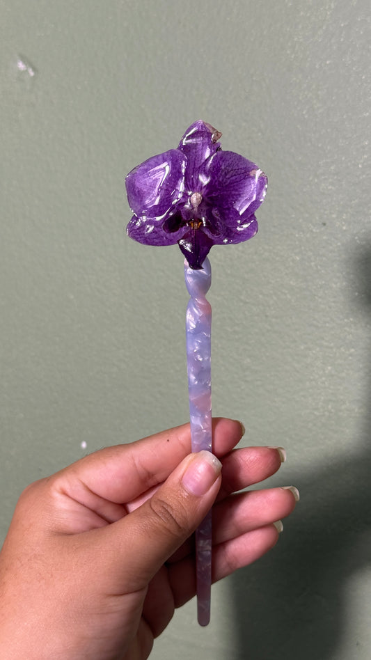 Hair sticks purple
