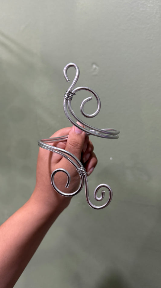 Silver plain arm cuff