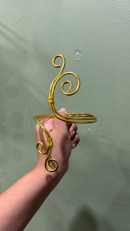 Gold plain arm cuff