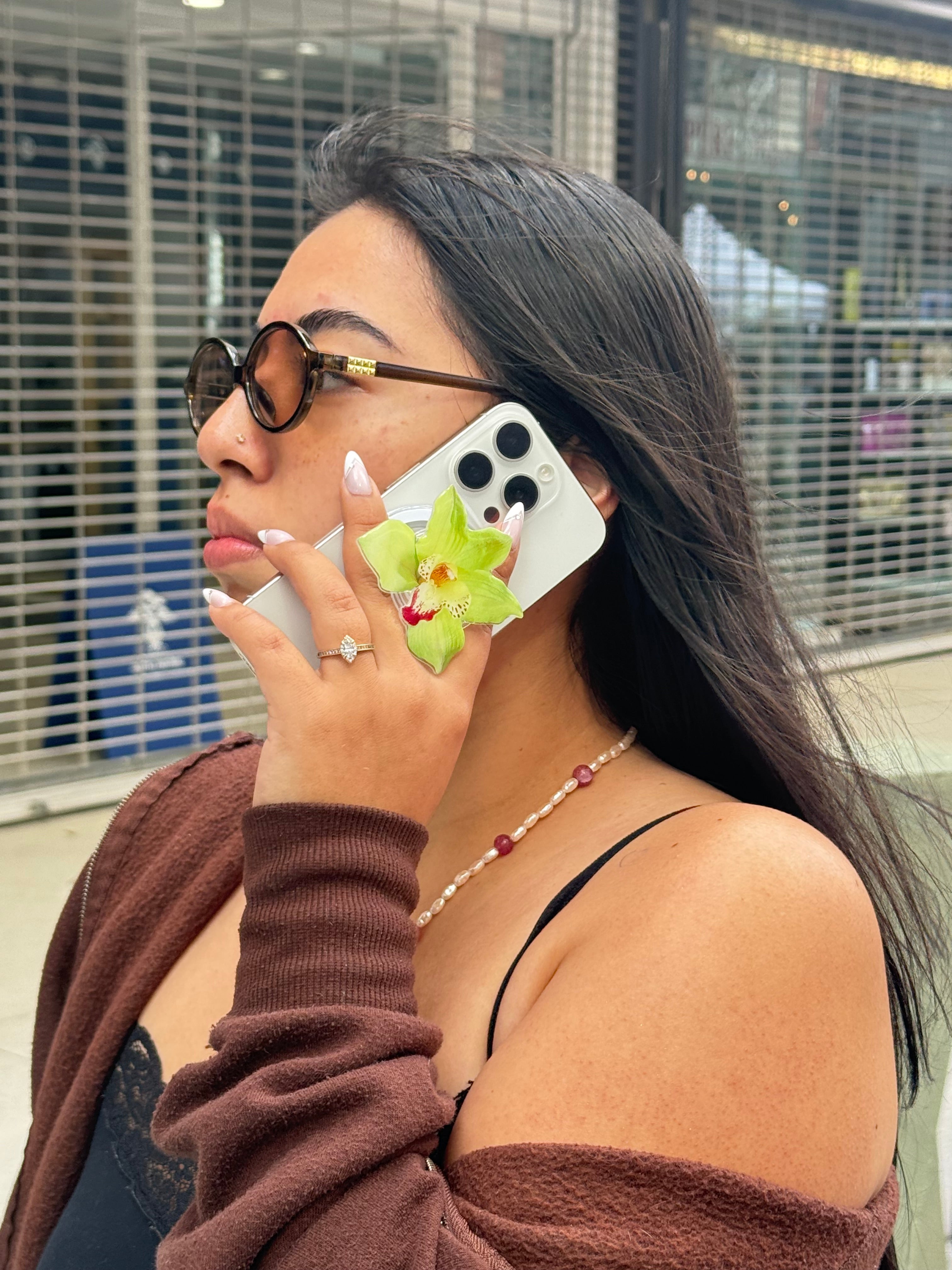 Pop Socket Magnetic Green Cymbidium