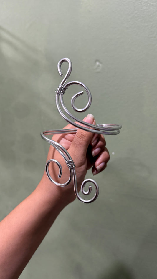 Silver plain arm cuff